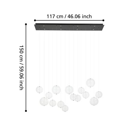 Eglo - LED Reguliuojamas pakabinamas sietynas 8xLED/4,2W/230V 3000K permatoma