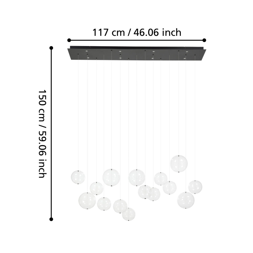 Eglo - LED Reguliuojamas pakabinamas sietynas 8xLED/4,2W/230V 3000K permatoma