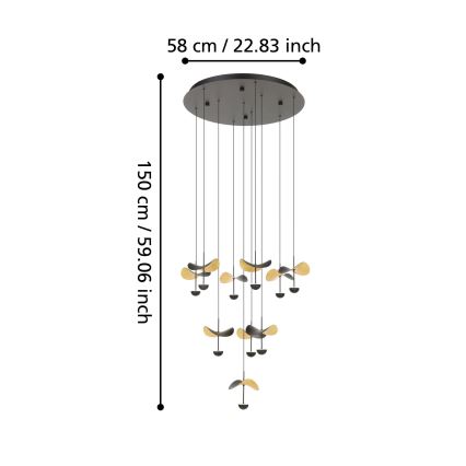 Eglo - LED Reguliuojamas pakabinamas sietynas 10xLED/2,3W/230V 3000K diametras 58 cm