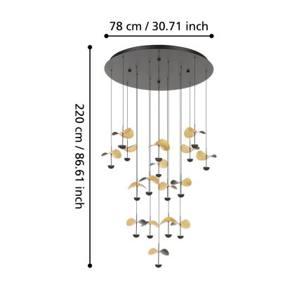 Eglo - LED Reguliuojamas pakabinamas sietynas 17xLED/2,3W/230V 3000K diametras 78 cm