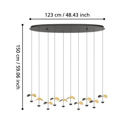 Eglo - LED Reguliuojamas pakabinamas sietynas 10xLED/2,3W/230V 3000K