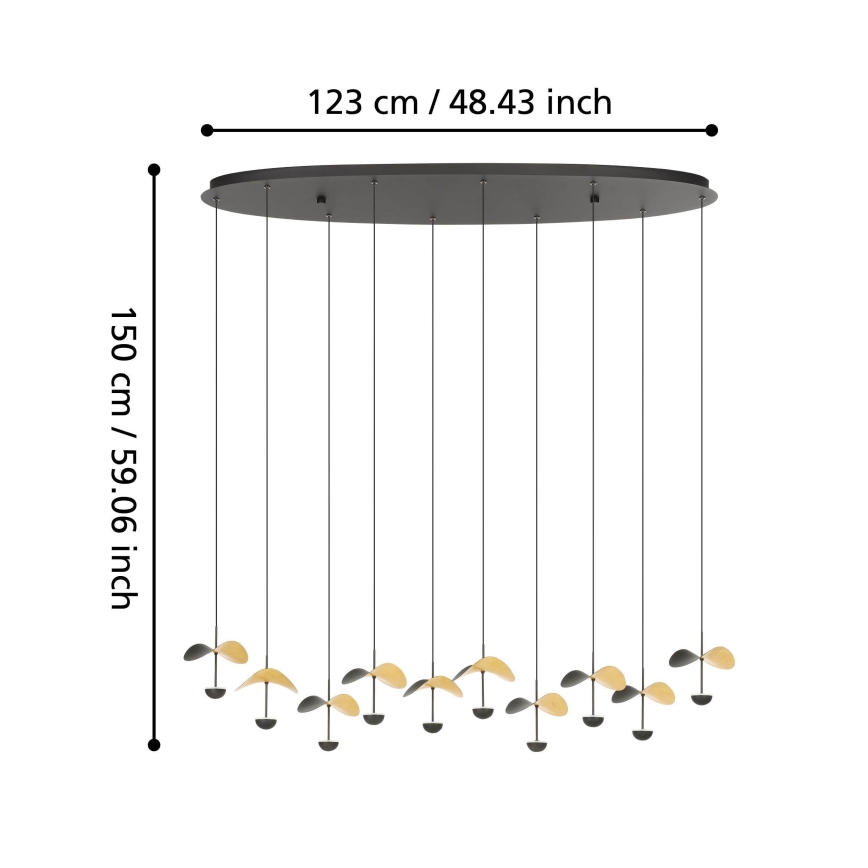 Eglo - LED Reguliuojamas pakabinamas sietynas 10xLED/2,3W/230V 3000K