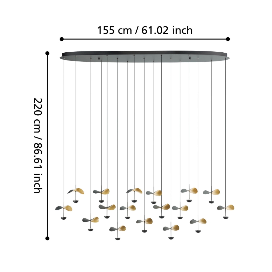 Eglo - LED Reguliuojamas pakabinamas sietynas 17xLED/2,3W/230V 3000K