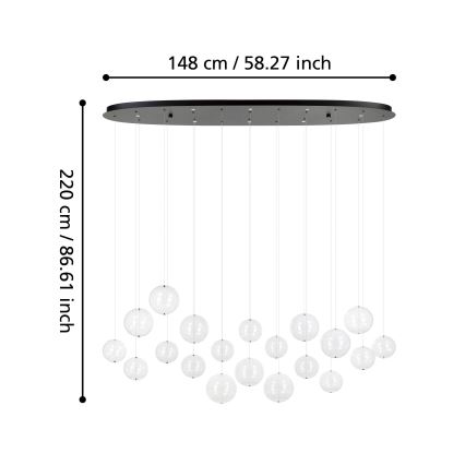 Eglo - LED Reguliuojamas pakabinamas sietynas 8xLED/4,2W/230V 3000K permatoma