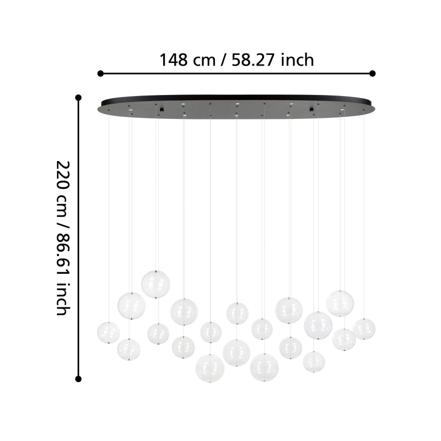 Eglo - LED Reguliuojamas pakabinamas sietynas 8xLED/4,2W/230V 3000K permatoma