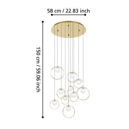 Eglo - LED Reguliuojamas pakabinamas sietynas 10xLED/3W/230V 3000K diametras 58 cm auksas