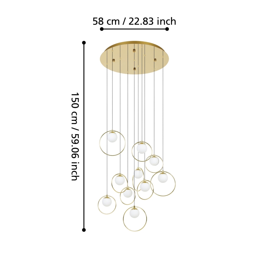 Eglo - LED Reguliuojamas pakabinamas sietynas 10xLED/3W/230V 3000K diametras 58 cm auksas