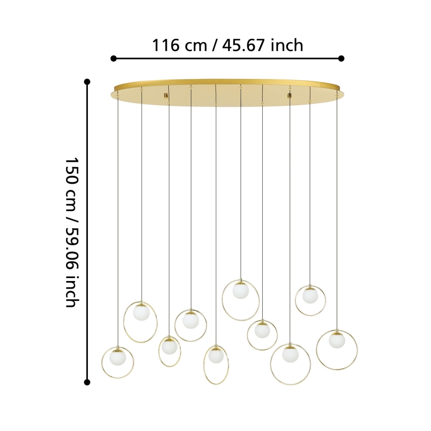 Eglo - LED Reguliuojamas pakabinamas sietynas 10xLED/3W/230V 3000K auksas