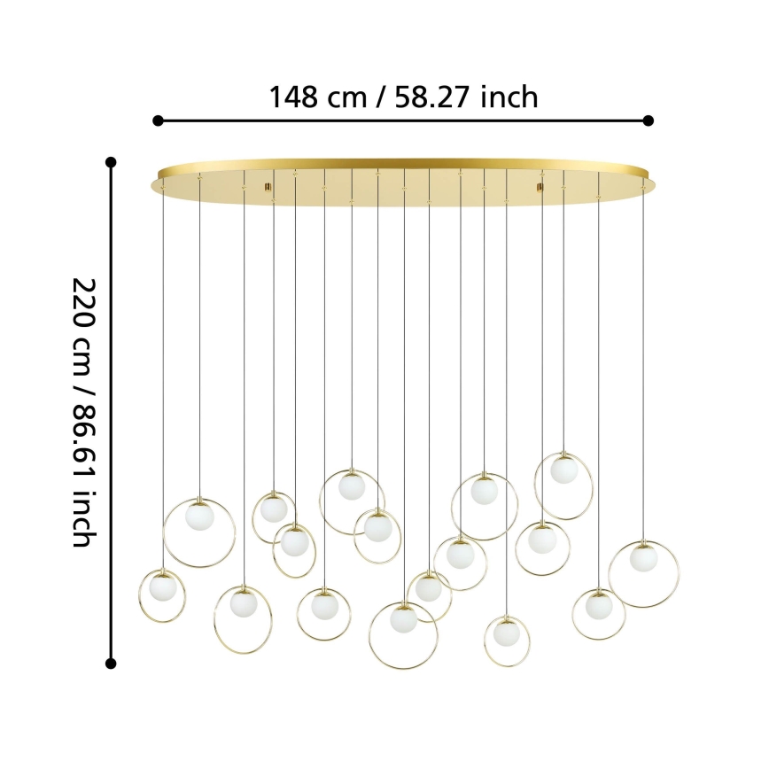 Eglo - LED Reguliuojamas pakabinamas sietynas 17xLED/3W/230V 3000K auksas