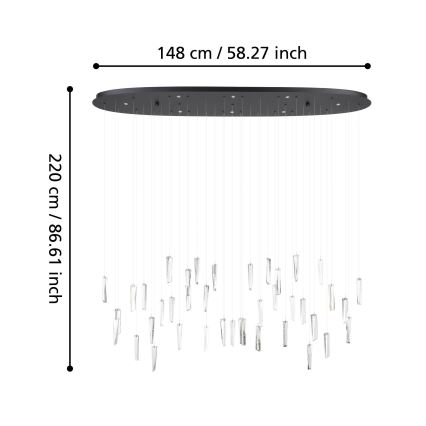 Eglo - LED Reguliuojamas pakabinamas sietynas 8xLED/4,2W/230V 3000K permatoma