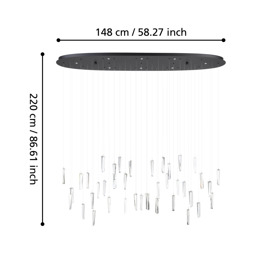 Eglo - LED Reguliuojamas pakabinamas sietynas 8xLED/4,2W/230V 3000K permatoma