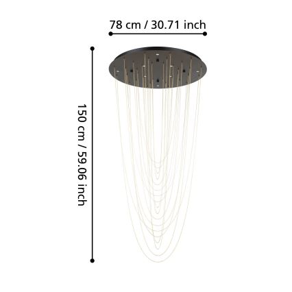 Eglo - LED Pritemdomas lubinis šviestuvas 8xLED/4,2W/230V 3000K
