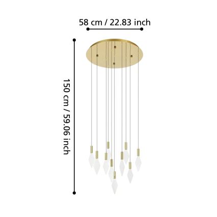 Eglo - LED Reguliuojamas pakabinamas sietynas 10xLED/3W/230V 3000K diametras 58 cm auksas
