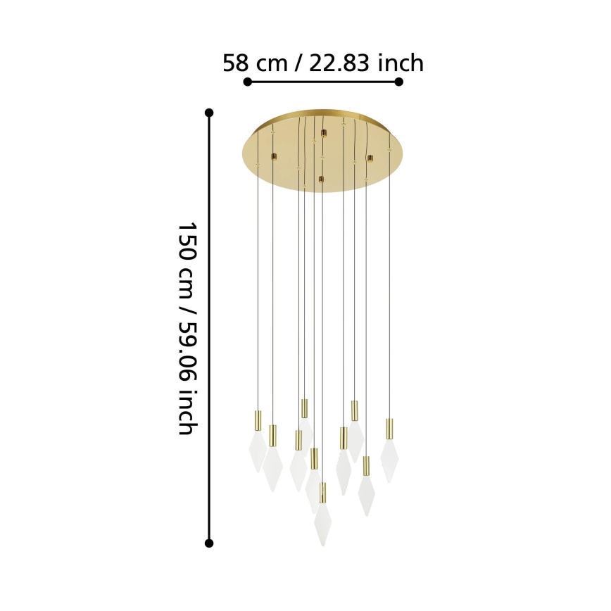 Eglo - LED Reguliuojamas pakabinamas sietynas 10xLED/3W/230V 3000K diametras 58 cm auksas