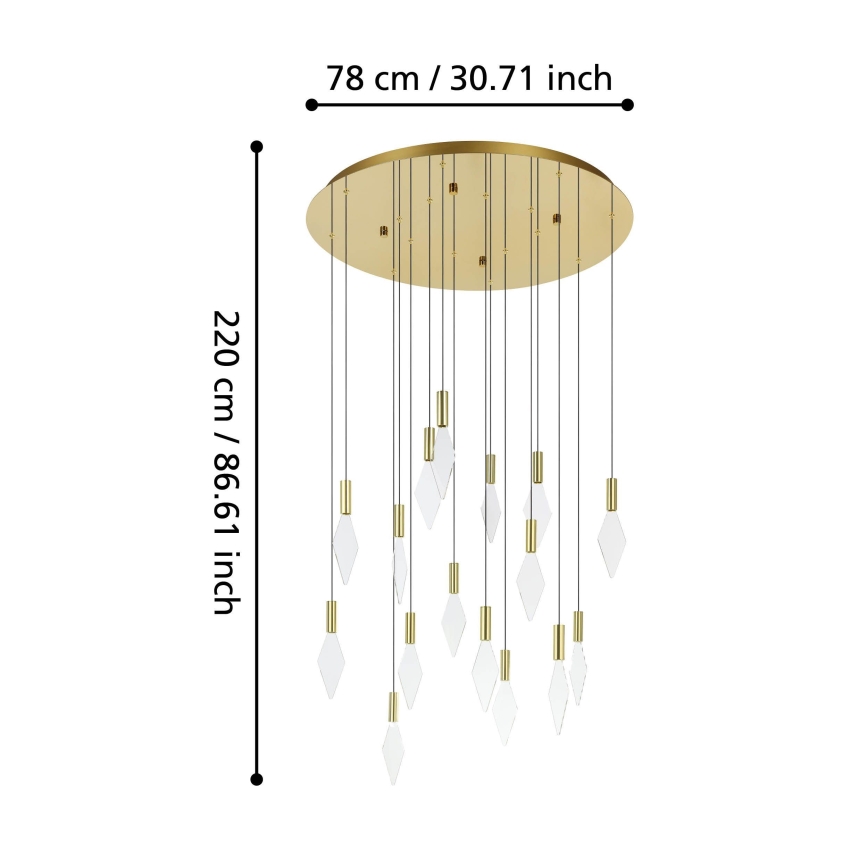 Eglo - LED Reguliuojamas pakabinamas sietynas 16xLED/3,3W/230V 3000K diametras 78 cm auksas