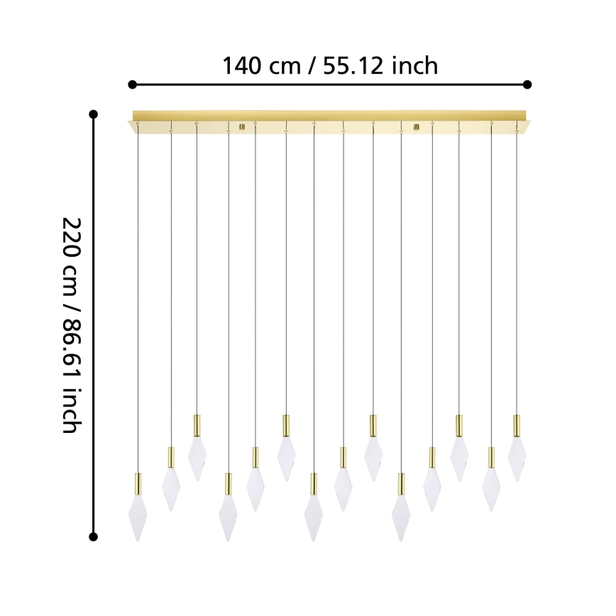 Eglo - LED Reguliuojamas pakabinamas sietynas 14xLED/3,3W/230V 3000K auksas