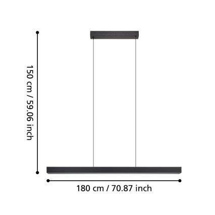 Eglo - LED Reguliuojamas pakabinamas sietynas LED/20W/230V 3000K juoda