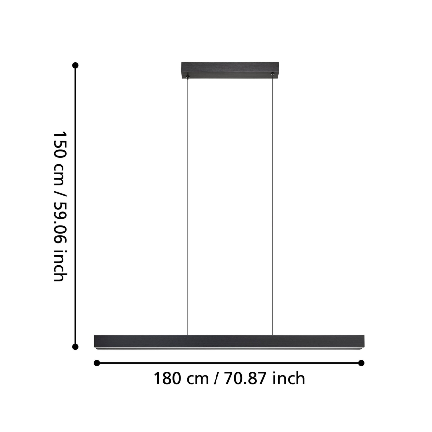 Eglo - LED Reguliuojamas pakabinamas sietynas LED/20W/230V 3000K juoda