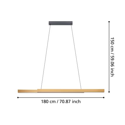 Eglo - LED Reguliuojamas pakabinamas sietynas LED/21W/230V 3000K ruda