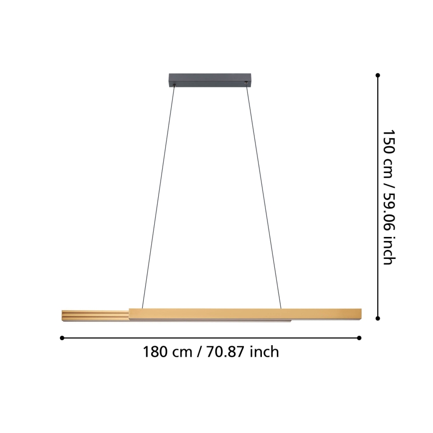 Eglo - LED Reguliuojamas pakabinamas sietynas LED/21W/230V 3000K ruda
