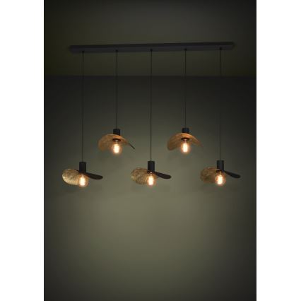 Eglo - Pakabinamas sietynas 5xE27/40W/230V juoda/auksas