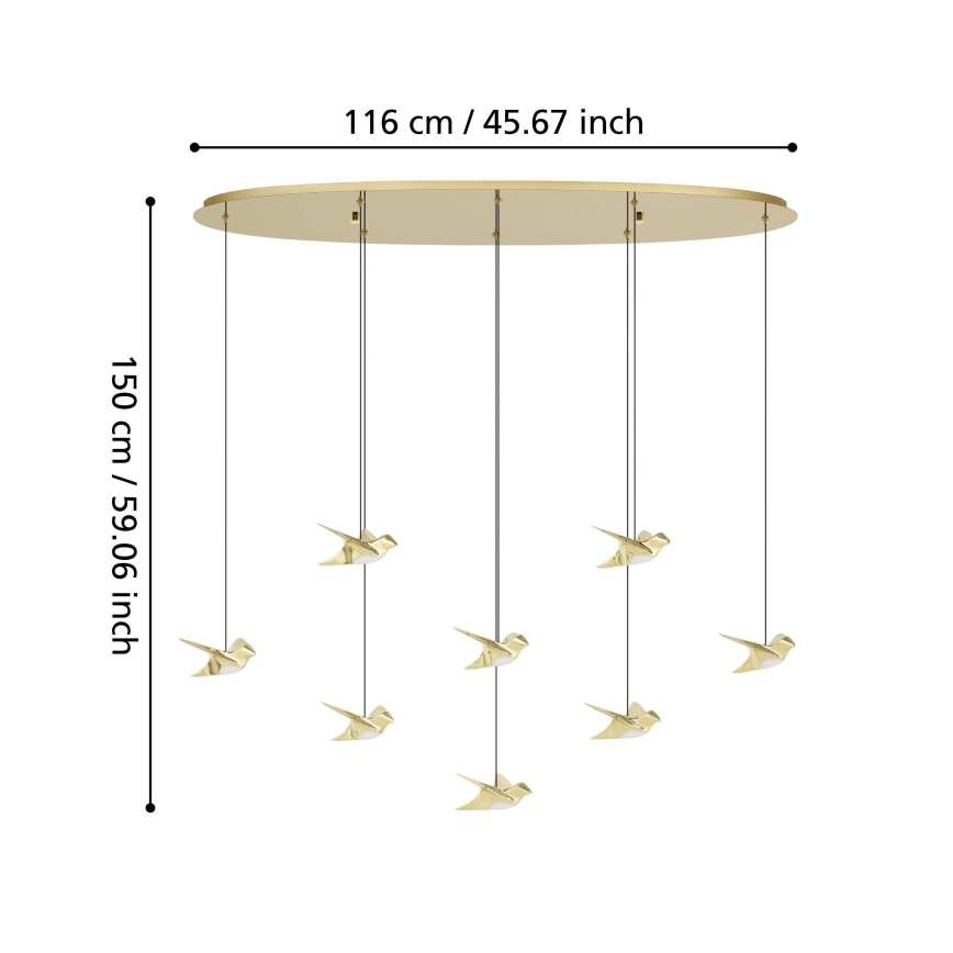 Eglo - LED Reguliuojamas pakabinamas sietynas 8xLED/4,2W/230V 3000K auksas