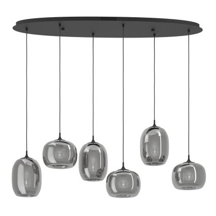 Eglo - LED Reguliuojamas pakabinamas sietynas 6xLED/3,7W/230V 2700-6500K dūminis + nuotolinio valdymo pultas