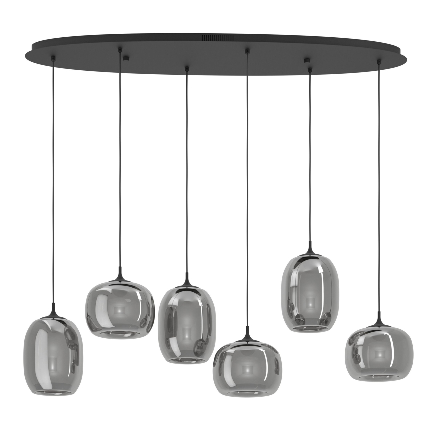 Eglo - LED Reguliuojamas pakabinamas sietynas 6xLED/3,7W/230V 2700-6500K dūminis + nuotolinio valdymo pultas