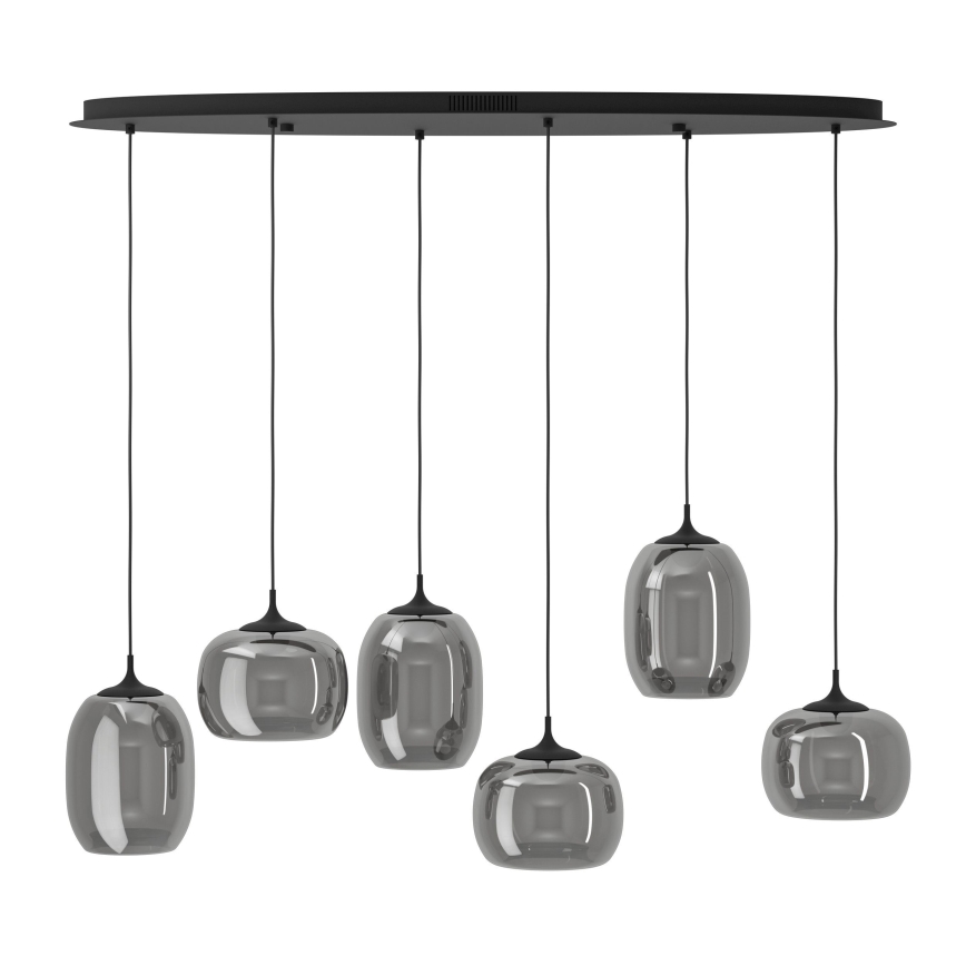 Eglo - LED Reguliuojamas pakabinamas sietynas 6xLED/3,7W/230V 2700-6500K dūminis + nuotolinio valdymo pultas