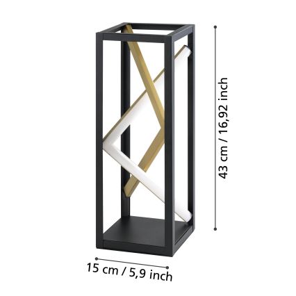 Eglo - LED pritemdomas stalinis šviestuvas LED/21W/230V 2700-6500K juoda/auksas + nuotolinio valdymo pultas