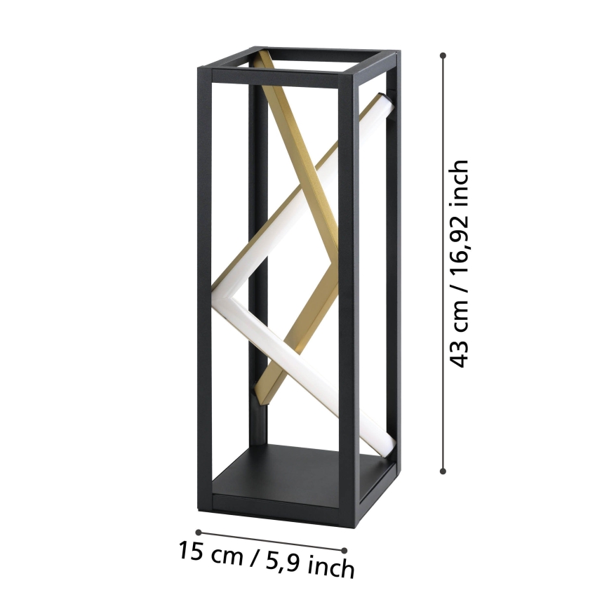 Eglo - LED pritemdomas stalinis šviestuvas LED/21W/230V 2700-6500K juoda/auksas + nuotolinio valdymo pultas