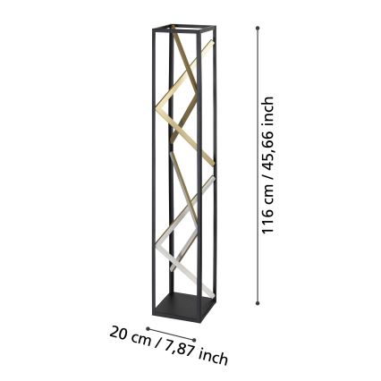Eglo - LED pritemdomas toršeras LED/23W/230V 2700-6500K juoda/auksas + nuotolinio valdymo pultas