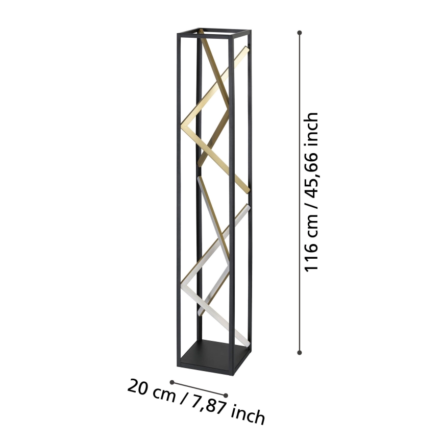 Eglo - LED pritemdomas toršeras LED/23W/230V 2700-6500K juoda/auksas + nuotolinio valdymo pultas