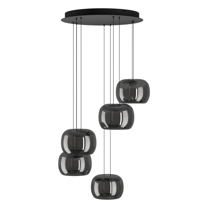 Eglo - LED dimeriu reguliuojamas pakabinamas šviestuvas ant laido 5xLED/5,8W/230V juoda/dūminė