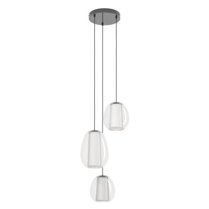 Eglo - Dimeriuojama LED liustra ant laido LED/7W/230V + 2xLED/5,5W + 3xLED/1,6W 2200-6500K juodas chromas