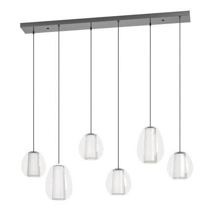 Eglo - Dimeriuojama LED liustra ant laido 2xLED/7W/230V + 4xLED/5,5W + 6xLED/1,6W 2200-6500K juodas chromas