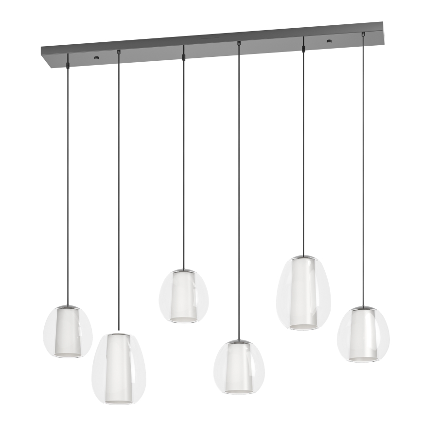 Eglo - Dimeriuojama LED liustra ant laido 2xLED/7W/230V + 4xLED/5,5W + 6xLED/1,6W 2200-6500K juodas chromas