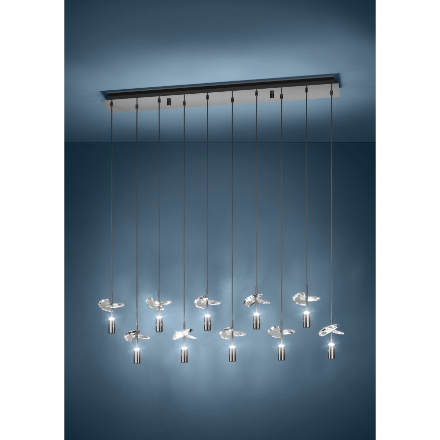 Eglo - LED liustra ant laido 10xLED/2,6W/230V 2200/3000/4000K blizgus chromas