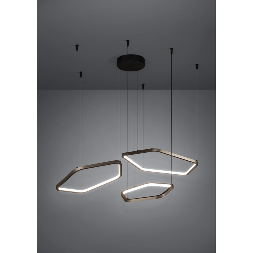 Eglo - reguliuojamas LED pakabinamas šviestuvas ant laido LED/50W/230V, žalvario + nuotolinis valdymas