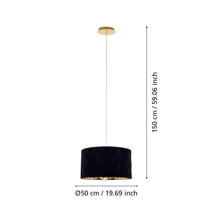 Eglo 39224 - Pakabinamas šviestuvas ant laido DOLORITA 3xE27/60W/230V