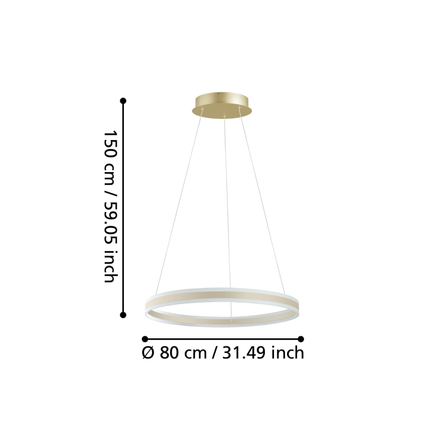 Eglo - LED Pritemdomas, ant virvės kabinamas, lubinis šviestuvas LED/78W/230V