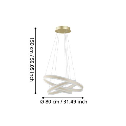 Eglo - LED Reguliuojamas pakabinamas sietynas LED/78W/230V + LED/70W + LED/34W