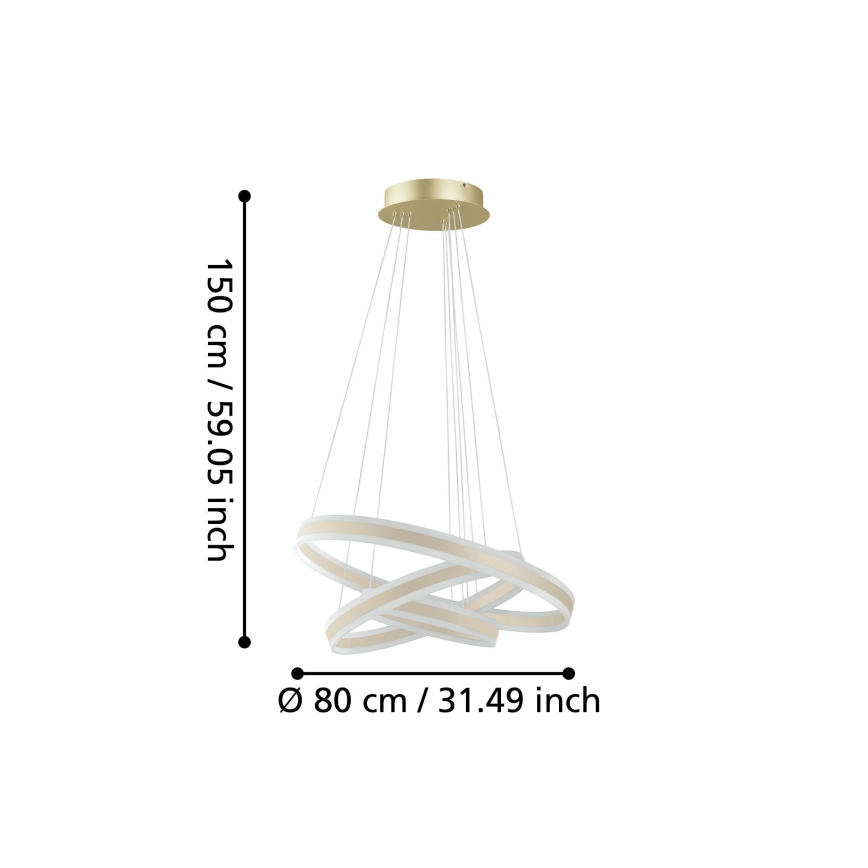 Eglo - LED Reguliuojamas pakabinamas sietynas LED/78W/230V + LED/70W + LED/34W