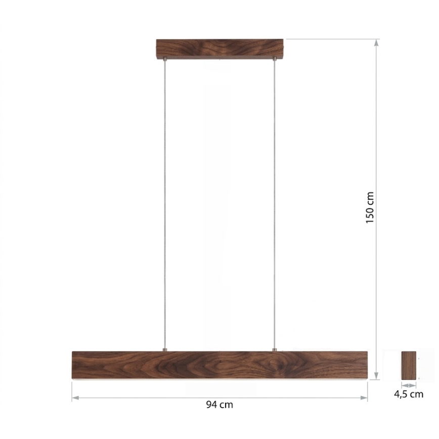 Eglo - LED liustra ant laido LED/17W/230V + LED/4,2W riešutas