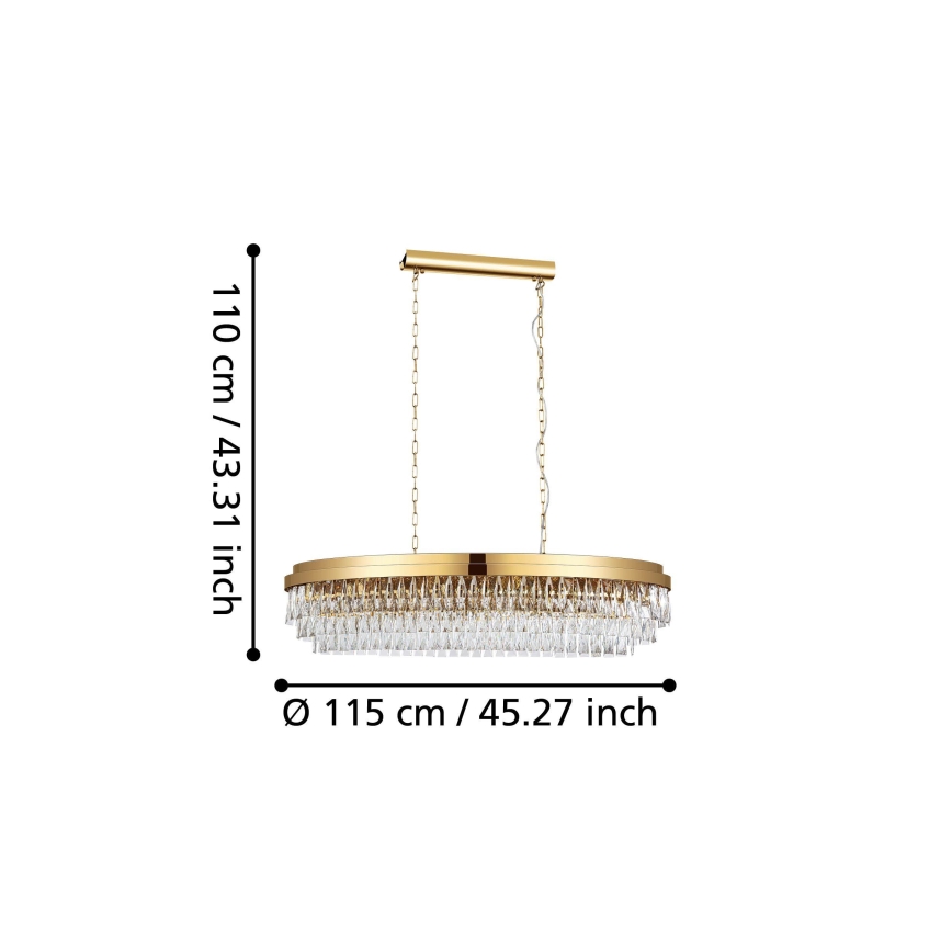 Eglo - Pakabinamas sietynas ant grandinės 13xE14/40W/230V aukso spalvos