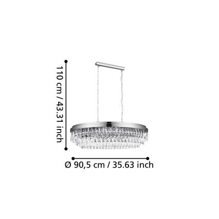 Eglo - Pakabinamas sietynas ant grandinės 10xE14/40W/230V blizgus chromas