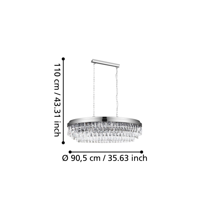 Eglo - Pakabinamas sietynas ant grandinės 10xE14/40W/230V blizgus chromas