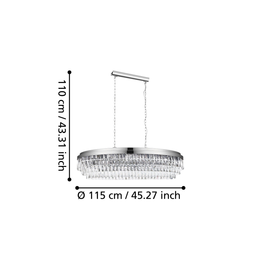Eglo - Pakabinamas sietynas ant grandinės 13xE14/40W/230V blizgus chromas