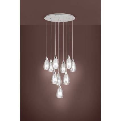 Eglo - Sietynas, kabinamas ant virvės 10xE27/60W/230V