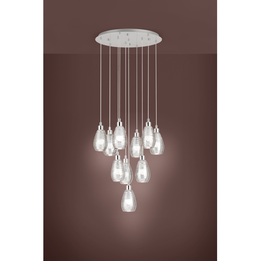 Eglo - Sietynas, kabinamas ant virvės 10xE27/60W/230V